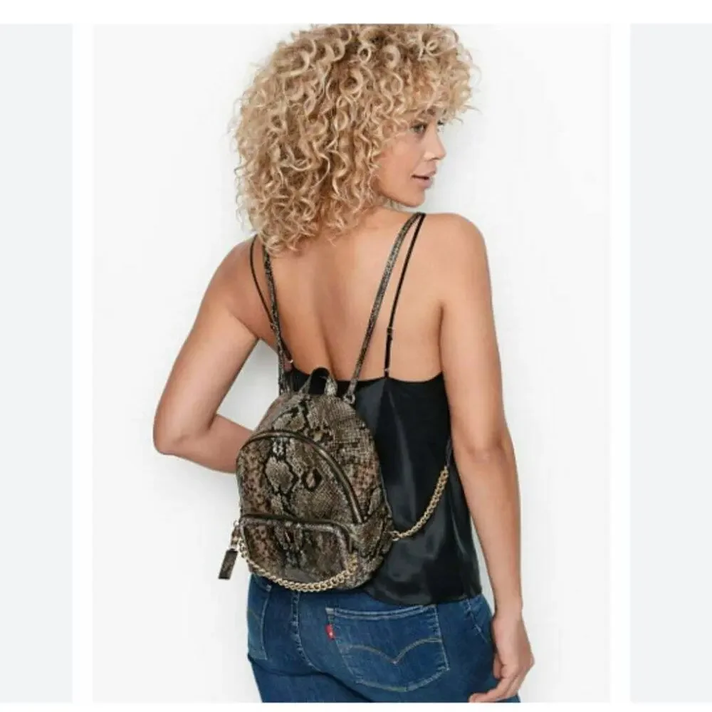 VICTORIA'S SECRET Backpack Purse in Exotic Python Snakeprint - Picture 1 of 7